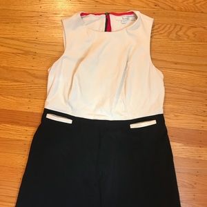 Boden sleeveless black and white dress w/ pockets